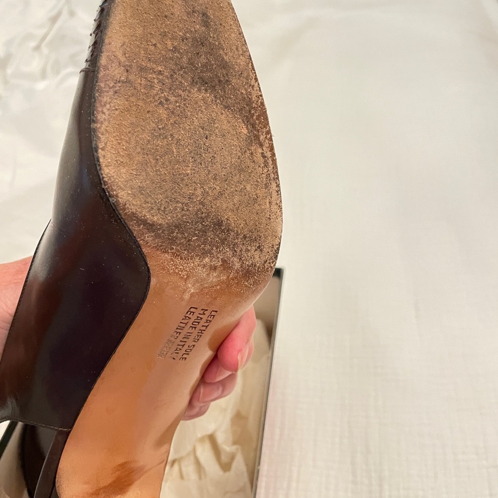 Ferragamo Brown Leather Women's Heels 9 1/2 - Picture 6 of 6